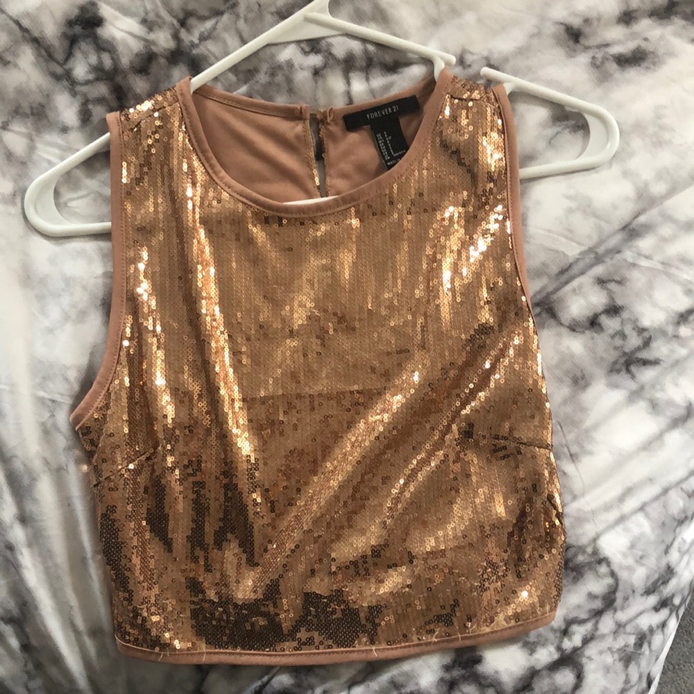 gold crop top